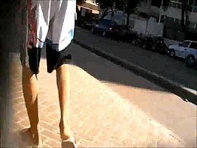 Hot Thong Ass Blonde walking In Street