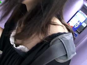 Downblouse voyeur taking every chance to peek at natural tits.