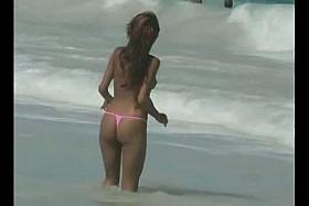 Nude beach hidden cam shoots the sexiest tan oiled bodies