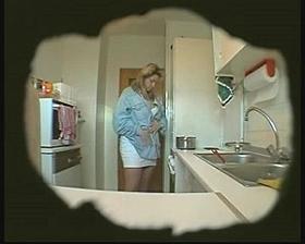 BBW Wife masturbates in kitchen (Hidden Cam)
