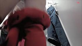 Fever from the view of full back panty ass in change room