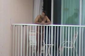 Hotel neighbour balcony guy
