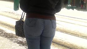 Tight Blue Jeans Booty
