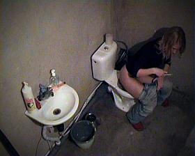 Toilet voyeur pissing