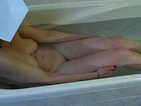 Wife takes a bath in a hot voyeur video in the bathroom
